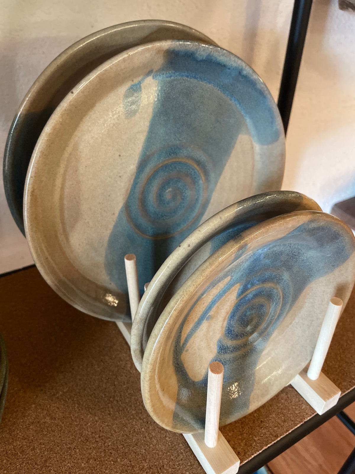 Blue Tan Plates  Fir + Fire Studio