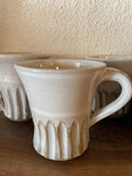 White grooves mug  Fir + Fire Studio