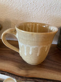 Tan white drip mug  Fir + Fire Studio