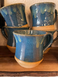 Dark blue brown drip mug  Fir + Fire Studio