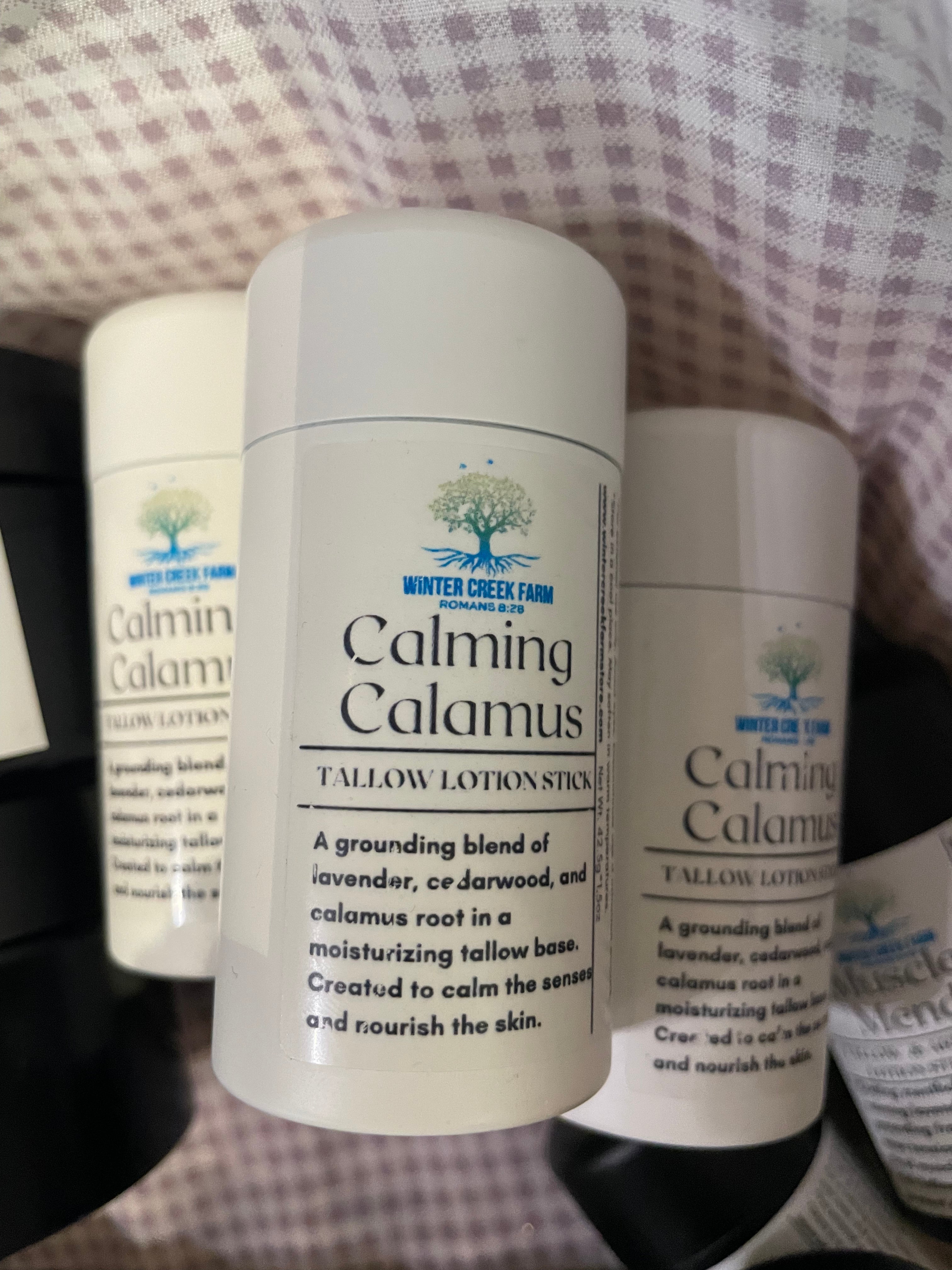 Calming calamus tallow lotion stick