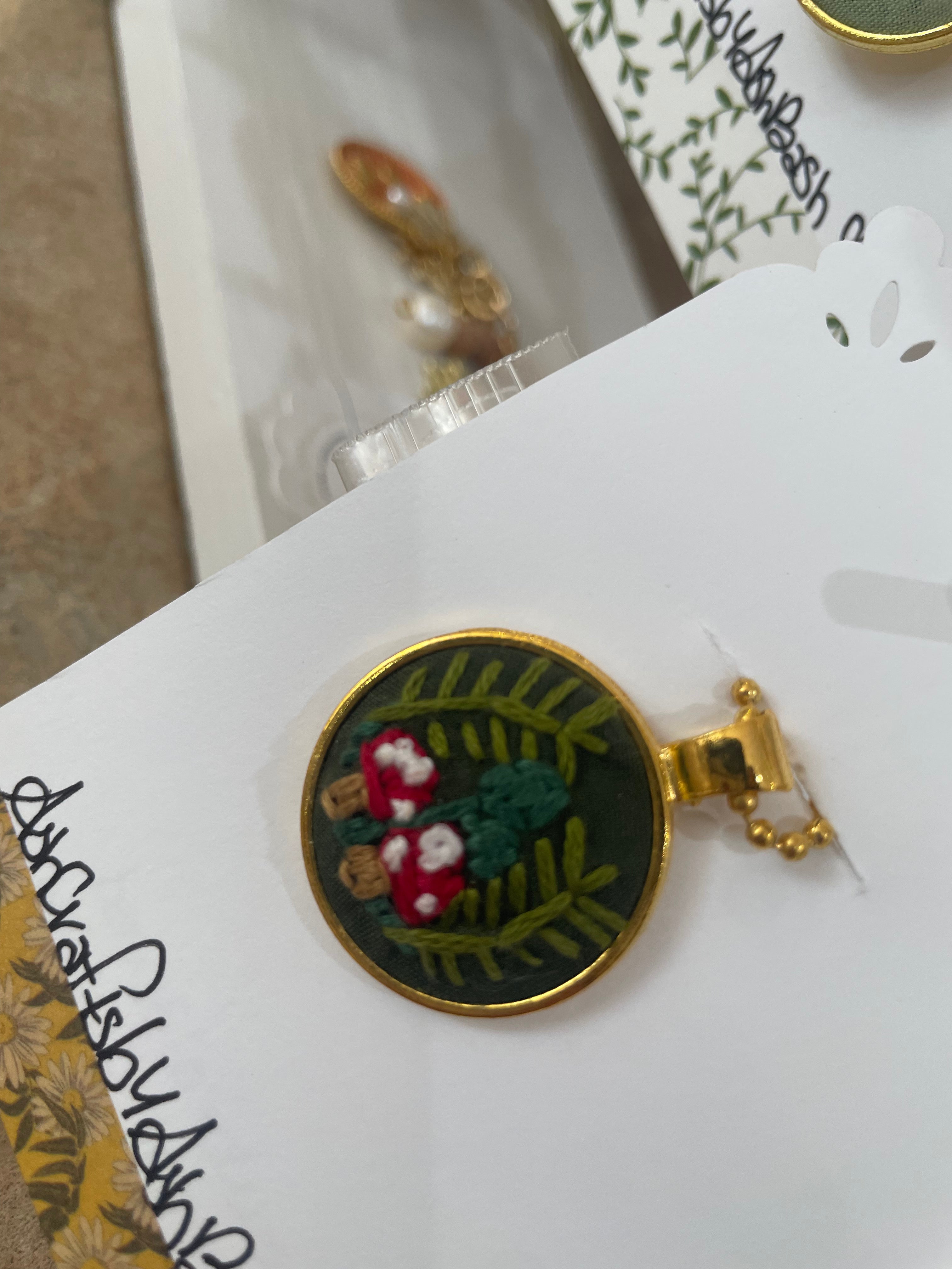 Ashbash hand embroidered pendant necklace